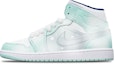 Order 【定製球鞋】Jordan Air Jordan 1 Mid 融雪雪花 噴繪 聖誕主題 限量鞋盒 中幫 復古籃球鞋 男款 蒂芙尼綠