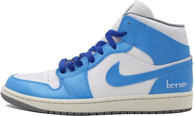 【定製球鞋】Jordan Air Jordan 1 Mid 耐磨防滑 中筒 復古籃球鞋 男款 大學藍 Buy 【定製球鞋】Jordan Air Jordan 1 Mid 耐磨防滑 中筒 復古籃球鞋 男款 大學藍