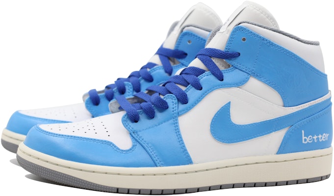 【定製球鞋】Jordan Air Jordan 1 Mid 耐磨防滑 中筒 復古籃球鞋 男款 大學藍 Lookbook 【定製球鞋】Jordan Air Jordan 1 Mid 耐磨防滑 中筒 復古籃球鞋 男款 大學藍