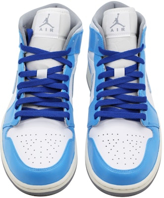 【定製球鞋】Jordan Air Jordan 1 Mid 耐磨防滑 中筒 復古籃球鞋 男款 大學藍 Shop 【定製球鞋】Jordan Air Jordan 1 Mid 耐磨防滑 中筒 復古籃球鞋 男款 大學藍