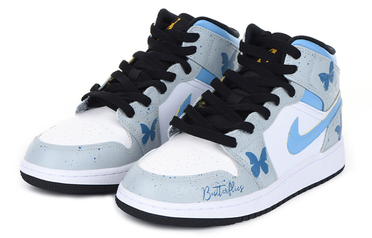 Lookbook Jordan 1 Mid "Oro Universitario" San Valentín 554724-170(Team拾伍-男款情人节主题蝴蝶)