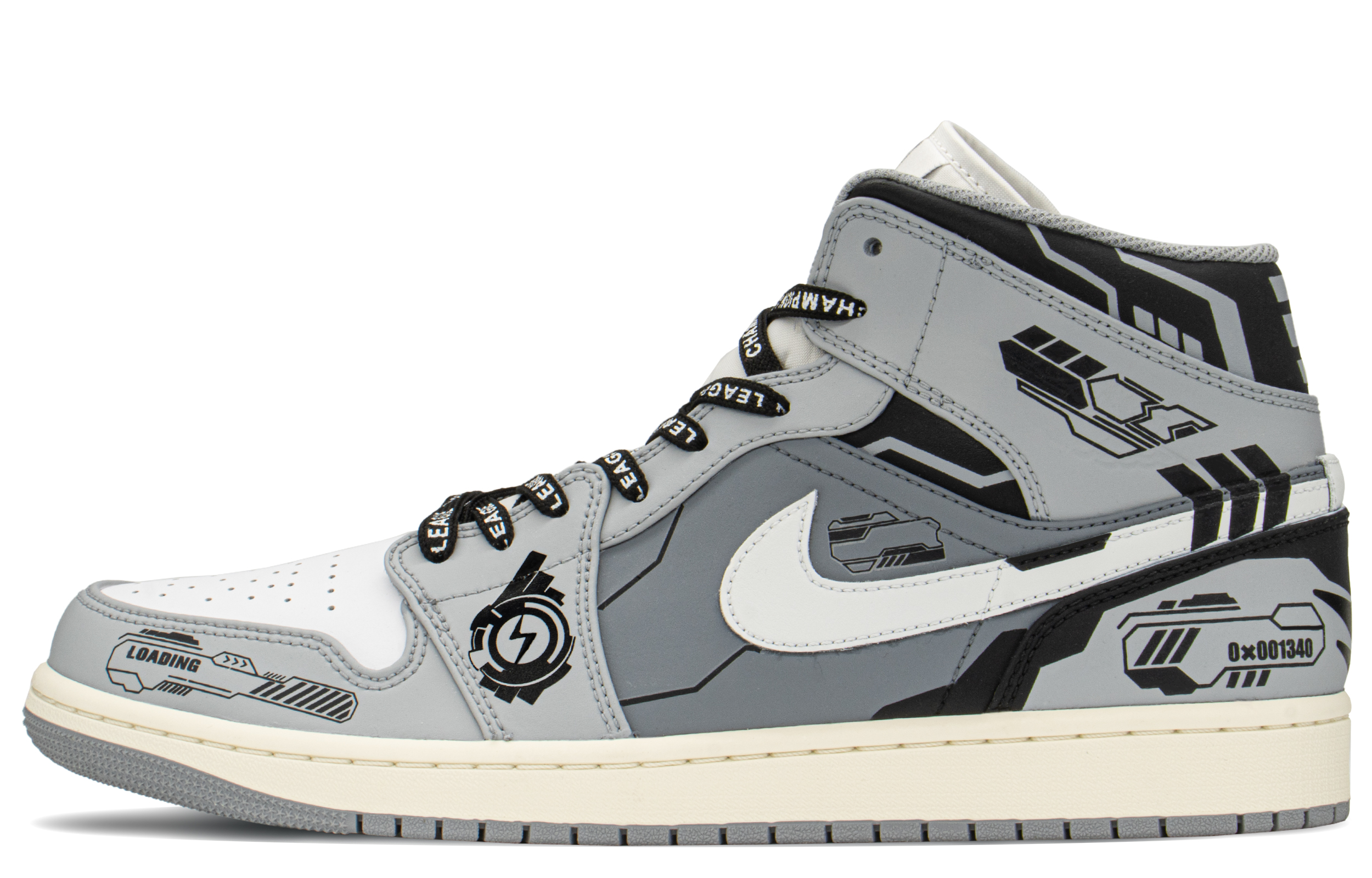 [Custom Shoes] Jordan 1 Mid 'Valentine's Day CNY PRM Grey'