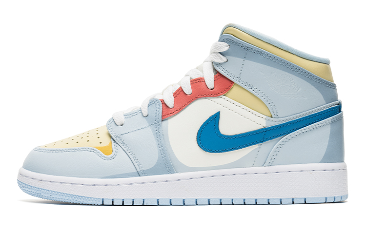 Buy [Sepatu Khusus] Air Jordan 1 Mid 'Valentine's Day Kitty Camo Abu-Biru' 555112-401(TeamB-女款kitty猫)