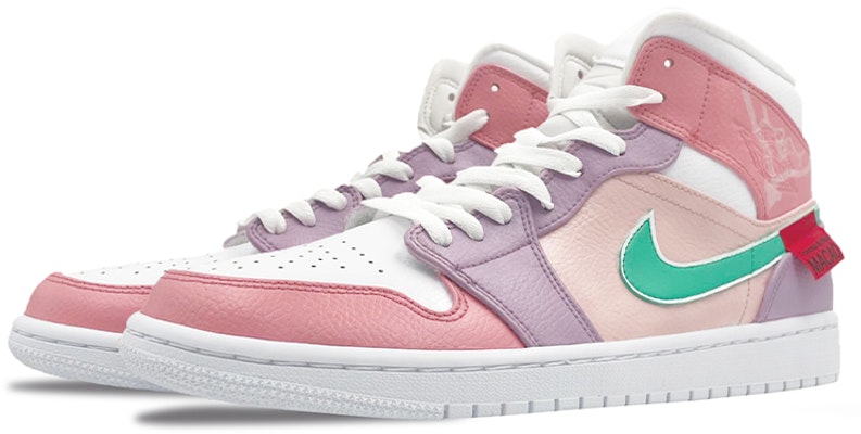 Sepatu Kustom Air Jordan 1 Mid 'Valentine's Day Love Lane' Kustom 554724-130(TeamE-男款恋爱巷喷绘紫粉) Lookbook Sepatu Kustom Air Jordan 1 Mid 'Valentine's Day Love Lane' Kustom 554724-130(TeamE-男款恋爱巷喷绘紫粉)