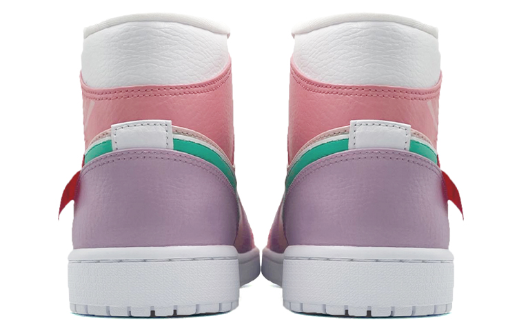 Shop [定制鞋] Air Jordan 1 Mid '情人节爱巷' 定制 554724-130（TeamE-男款恋爱巷喷绘紫粉）