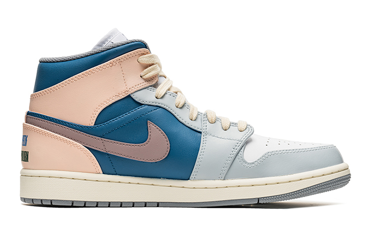 Order 에어 조던 1 미드 '발렌타인 로마의 휴일' 그레이-블루-핑크 554724-135(TeamB-男款假日之吻S-BOX)