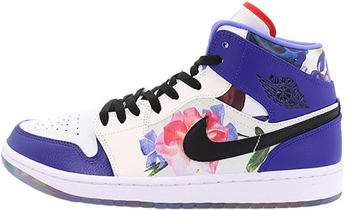 【客製球鞋】Jordan Air Jordan 1 情人花卉 緩震防滑耐磨 中筒 復古籃球鞋 男款 白紫 Buy 【客製球鞋】Jordan Air Jordan 1 情人花卉 緩震防滑耐磨 中筒 復古籃球鞋 男款 白紫