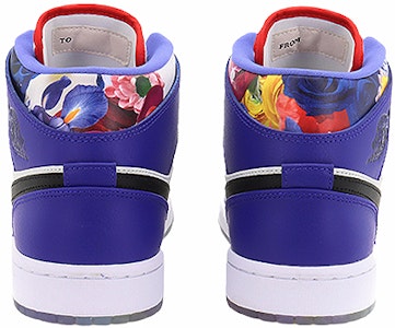 【客製球鞋】Jordan Air Jordan 1 情人花卉 緩震防滑耐磨 中筒 復古籃球鞋 男款 白紫 Purchase 【客製球鞋】Jordan Air Jordan 1 情人花卉 緩震防滑耐磨 中筒 復古籃球鞋 男款 白紫