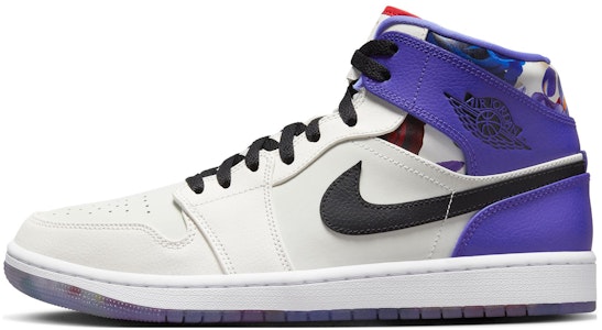 【客製球鞋】Jordan Air Jordan 1 情人花卉 緩震防滑耐磨 中筒 復古籃球鞋 男款 白紫 Sizing 【客製球鞋】Jordan Air Jordan 1 情人花卉 緩震防滑耐磨 中筒 復古籃球鞋 男款 白紫