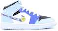 Order 【定制球鞋】 Jordan Air Jordan 1 Mid 油畫風 梵高星空 中幫 復古籃球鞋 GS 藍黑