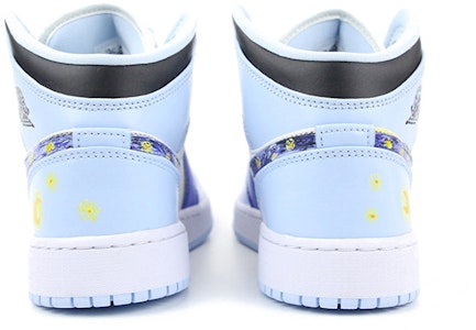 【定制球鞋】 Jordan Air Jordan 1 Mid 油畫風 梵高星空 中幫 復古籃球鞋 GS 藍黑 Purchase 【定制球鞋】 Jordan Air Jordan 1 Mid 油畫風 梵高星空 中幫 復古籃球鞋 GS 藍黑