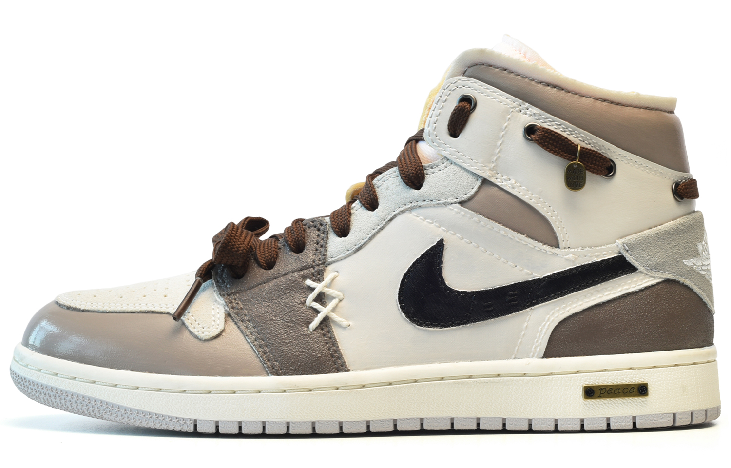 Buy [定制鞋款] Air Jordan 1 Mid '香草拿铁' DM9652-100(TeamE-男款香草拿铁白棕)