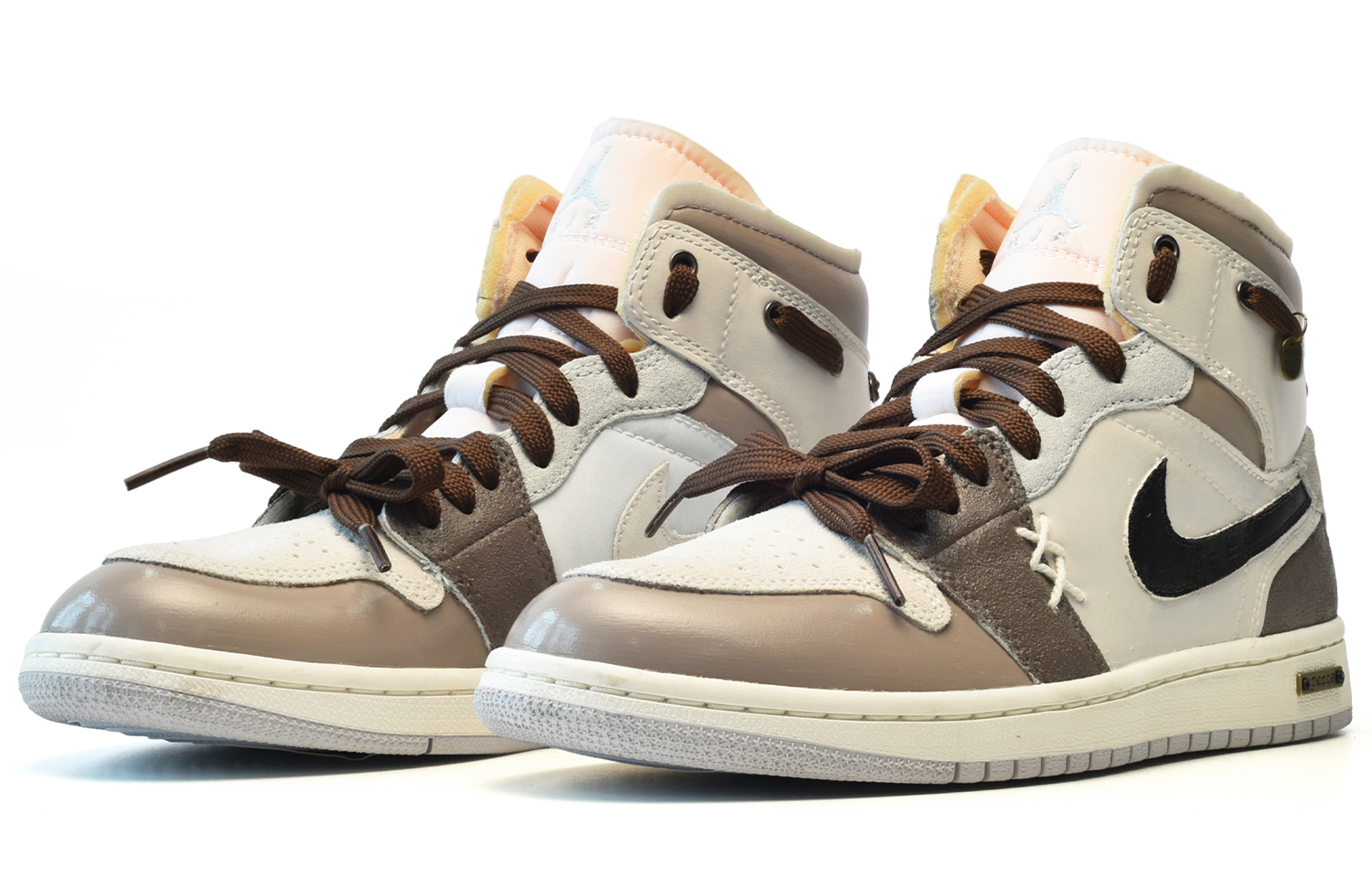 Lookbook [定制鞋款] Air Jordan 1 Mid '香草拿铁' DM9652-100(TeamE-男款香草拿铁白棕)