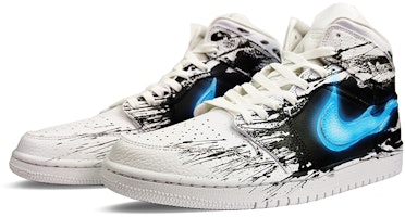 【定製球鞋】Jordan Air Jordan 1 Mid 超級英雄 毒液 拼色 中幫 復古籃球鞋 男款 黑白 Lookbook 【定製球鞋】Jordan Air Jordan 1 Mid 超級英雄 毒液 拼色 中幫 復古籃球鞋 男款 黑白