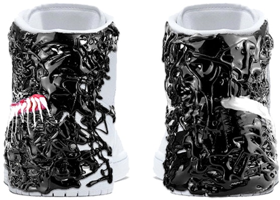 【定製球鞋】 Jordan Air Jordan 1 Mid 超級英雄 毒液 暗黑系 限量發售 防滑 中幫 復古籃球鞋 男女同款 黑色 Sizing 【定製球鞋】 Jordan Air Jordan 1 Mid 超級英雄 毒液 暗黑系 限量發售 防滑 中幫 復古籃球鞋 男女同款 黑色