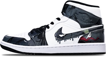 【定制球鞋】Jordan Air Jordan 1 Mid "Island Green" 動漫手繪 毒液 中幫 復古籃球鞋 男款 白黑 Buy 【定制球鞋】Jordan Air Jordan 1 Mid "Island Green" 動漫手繪 毒液 中幫 復古籃球鞋 男款 白黑