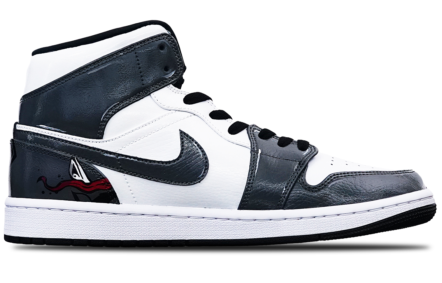 Order [Kasut Custom] Air Jordan 1 Mid 'Venom Island Green' 554724-132(Teamone-男款毒液白黑)