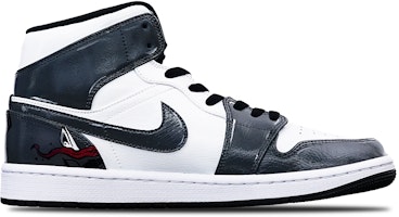 【定制球鞋】Jordan Air Jordan 1 Mid "Island Green" 動漫手繪 毒液 中幫 復古籃球鞋 男款 白黑 Order 【定制球鞋】Jordan Air Jordan 1 Mid "Island Green" 動漫手繪 毒液 中幫 復古籃球鞋 男款 白黑