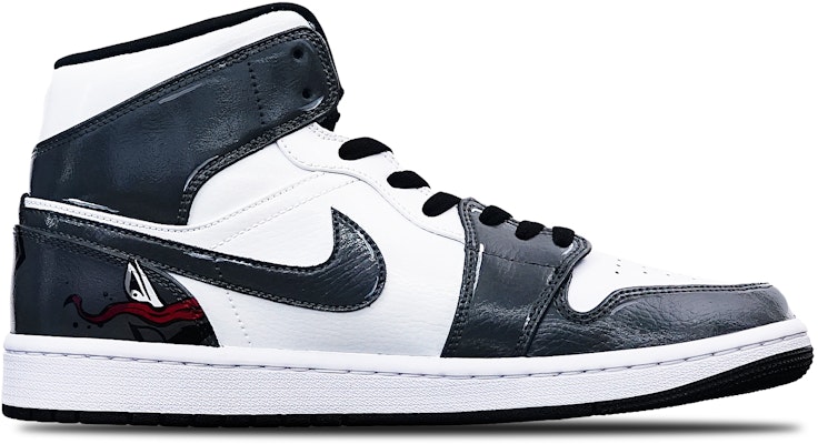 【定制球鞋】Jordan Air Jordan 1 Mid "Island Green" 動漫手繪 毒液 中幫 復古籃球鞋 男款 白黑 Order 【定制球鞋】Jordan Air Jordan 1 Mid "Island Green" 動漫手繪 毒液 中幫 復古籃球鞋 男款 白黑