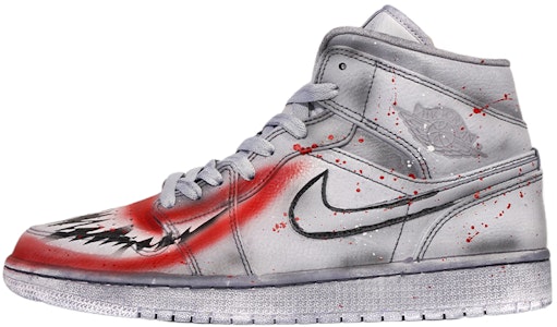 【訂製球鞋】 Jordan Air Jordan 1 Mid 致命的邪惡反派 屠殺 毒液 手繪噴繪 浸染 中幫 復古籃球鞋 男款 灰色 Buy 【訂製球鞋】 Jordan Air Jordan 1 Mid 致命的邪惡反派 屠殺 毒液 手繪噴繪 浸染 中幫 復古籃球鞋 男款 灰色