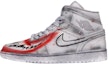 Buy 【訂製球鞋】 Jordan Air Jordan 1 Mid 致命的邪惡反派 屠殺 毒液 手繪噴繪 浸染 中幫 復古籃球鞋 男款 灰色
