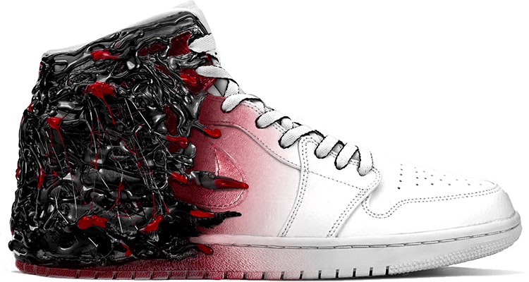 【定製球鞋】 Jordan Air Jordan 1 Mid 毒液 超級反派 情侶鞋 暗黑系 特殊材料 中幫 復古籃球鞋 男款 黑紅 Lookbook 【定製球鞋】 Jordan Air Jordan 1 Mid 毒液 超級反派 情侶鞋 暗黑系 特殊材料 中幫 復古籃球鞋 男款 黑紅