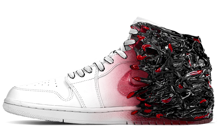 Shop [定制鞋款] Air Jordan 1 Mid '毒液反派' 554724-130(TeamY-男款毒液屠杀男款黑红)