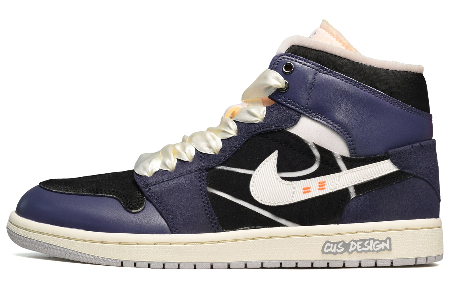 [Custom Shoes] Air Jordan 1 Mid 'Vintage Black White Purple'
