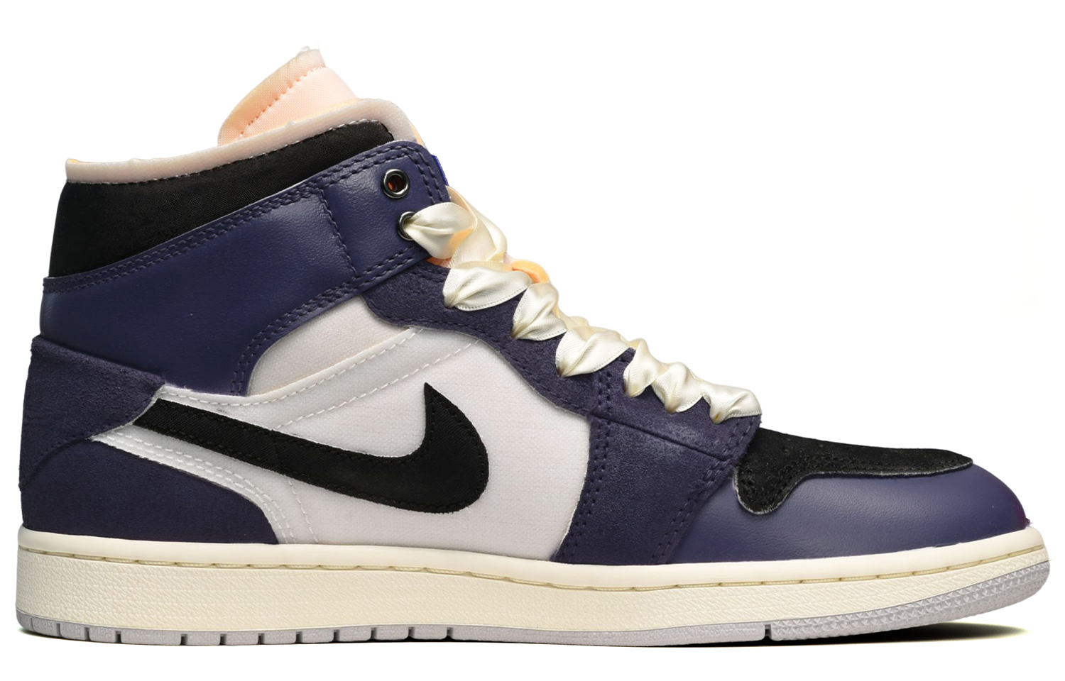 Order [Kasut Custom] Air Jordan 1 Mid 'Hitam Putih Ungu Klasik' DM9652-100(TeamE-男款线条黑白紫)