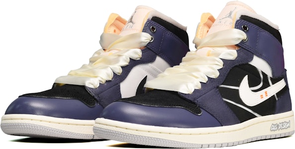 커스텀 에어 조던 1 미드 '빈티지 블랙 화이트 퍼플' DM9652-100(TeamE-男款线条黑白紫) Lookbook 커스텀 에어 조던 1 미드 '빈티지 블랙 화이트 퍼플' DM9652-100(TeamE-男款线条黑白紫)