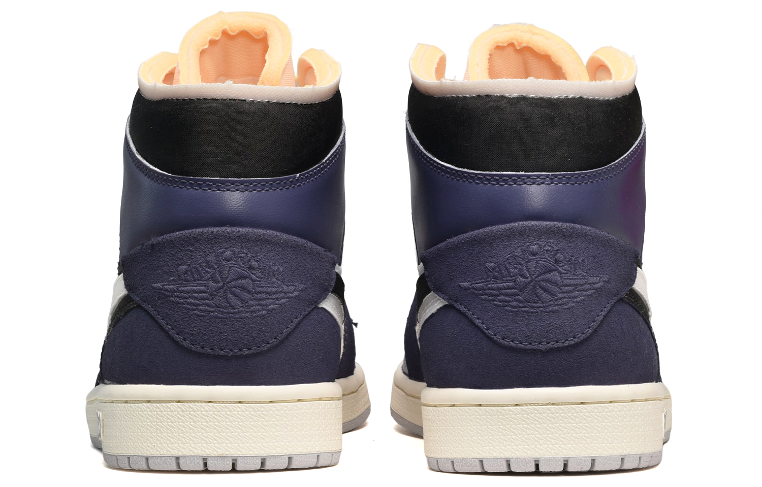 Shop [Kasut Custom] Air Jordan 1 Mid 'Hitam Putih Ungu Klasik' DM9652-100(TeamE-男款线条黑白紫)