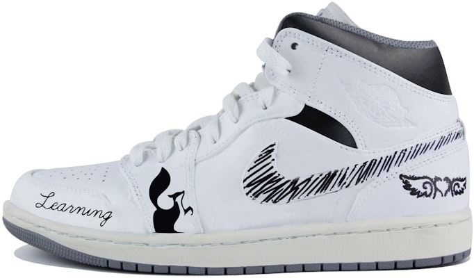 커스텀 에어 조던 1 미드 '빈티지 그레이' (Custom Air Jordan 1 Mid 'Vintage Grey') 554724-135(Team39-AMY31手稿黑白QD) Buy 커스텀 에어 조던 1 미드 '빈티지 그레이' (Custom Air Jordan 1 Mid 'Vintage Grey') 554724-135(Team39-AMY31手稿黑白QD)