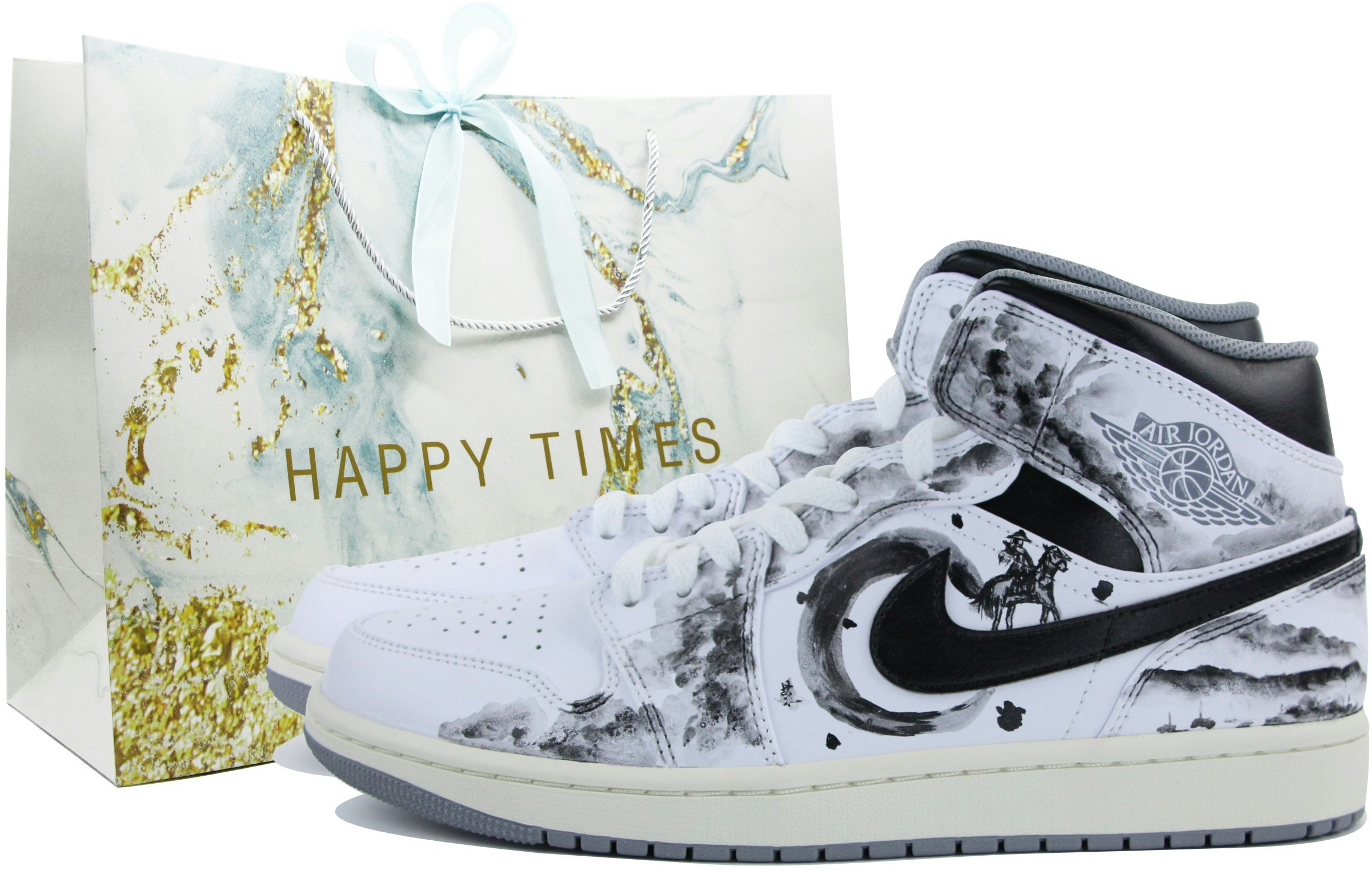 custom-shoes-air-jordan-1-mid-vintage-grey-chinese-ink