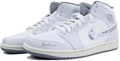 【定製球鞋】Jordan Air Jordan 1 Mid Vintage Grey 小清新 簡約 耐磨防滑 中幫 復古籃球鞋 男款 紫白 Lookbook 【定製球鞋】Jordan Air Jordan 1 Mid Vintage Grey 小清新 簡約 耐磨防滑 中幫 復古籃球鞋 男款 紫白