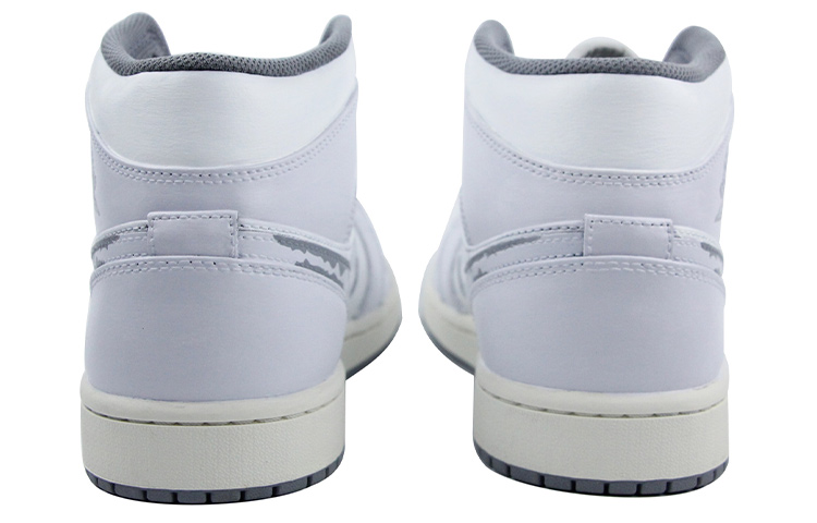 Purchase 【定製球鞋】Jordan Air Jordan 1 Mid Vintage Grey 小清新 簡約 耐磨防滑 中幫 復古籃球鞋 男款 紫白