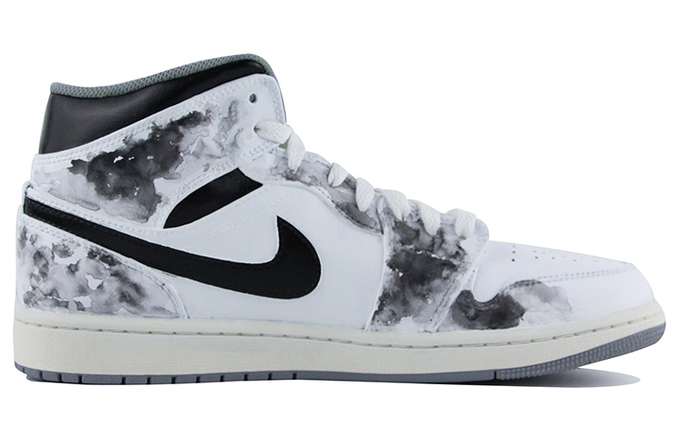 Lookbook [Zapatillas Personalizadas] Air Jordan 1 Mid 'Dragón Tinta Vintage' 554724-135(Team39-AMY45国风龙)