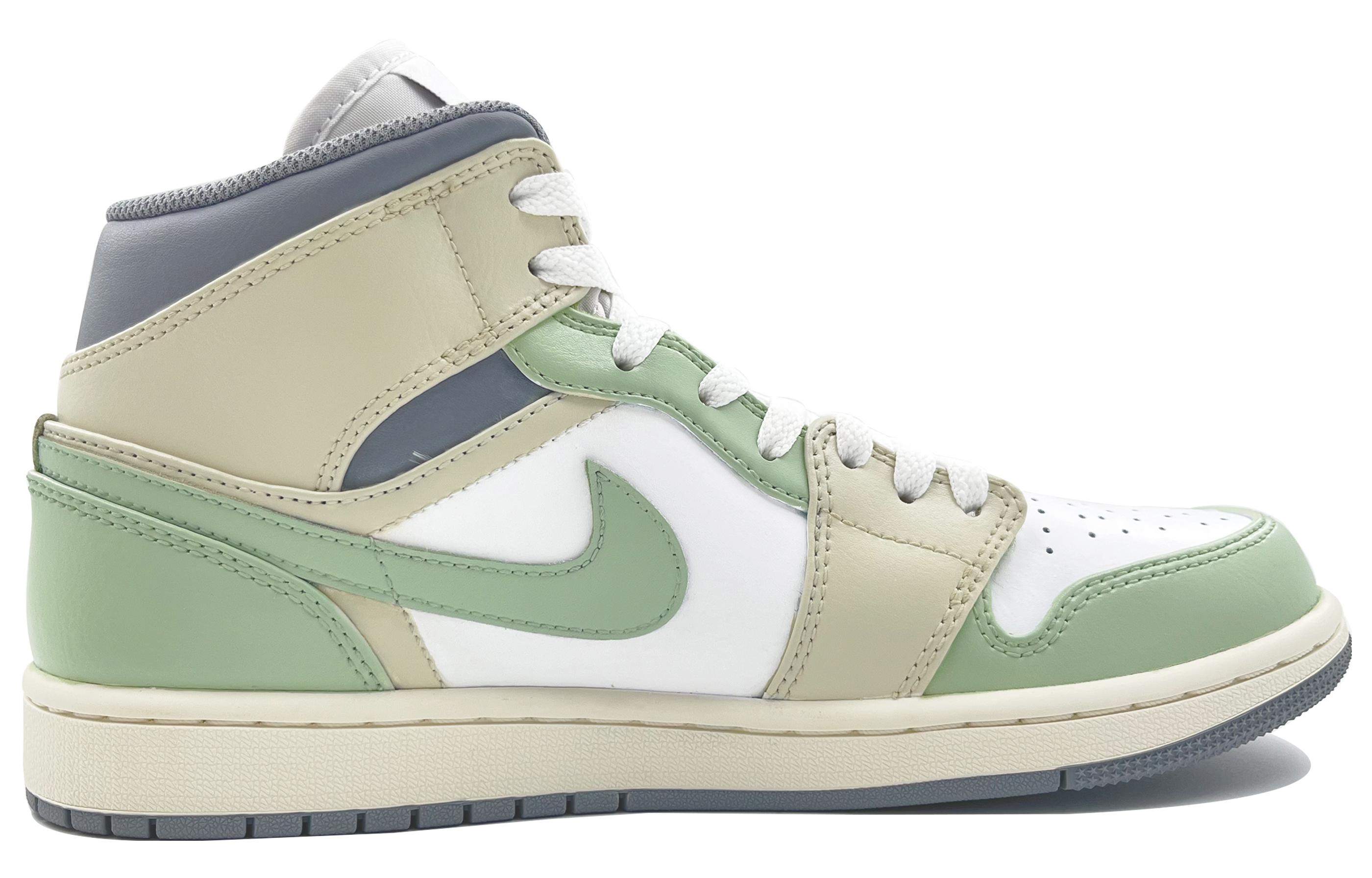 Order [定制鞋] Air Jordan 1 中帮 '复古白绿灰' 554724-135(Team113-野居林鹤)
