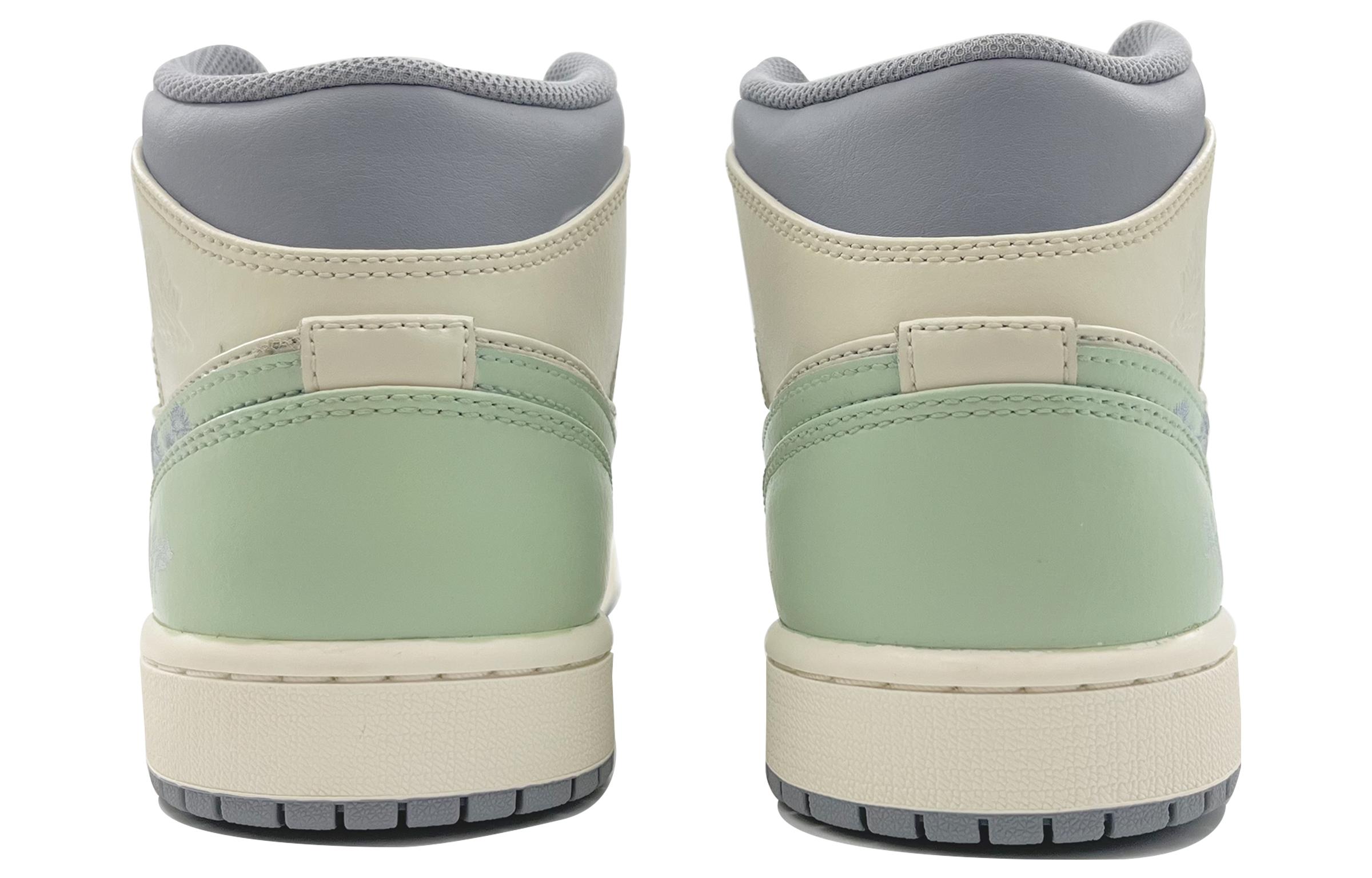 Purchase [定制鞋] Air Jordan 1 中帮 '复古白绿灰' 554724-135(Team113-野居林鹤)