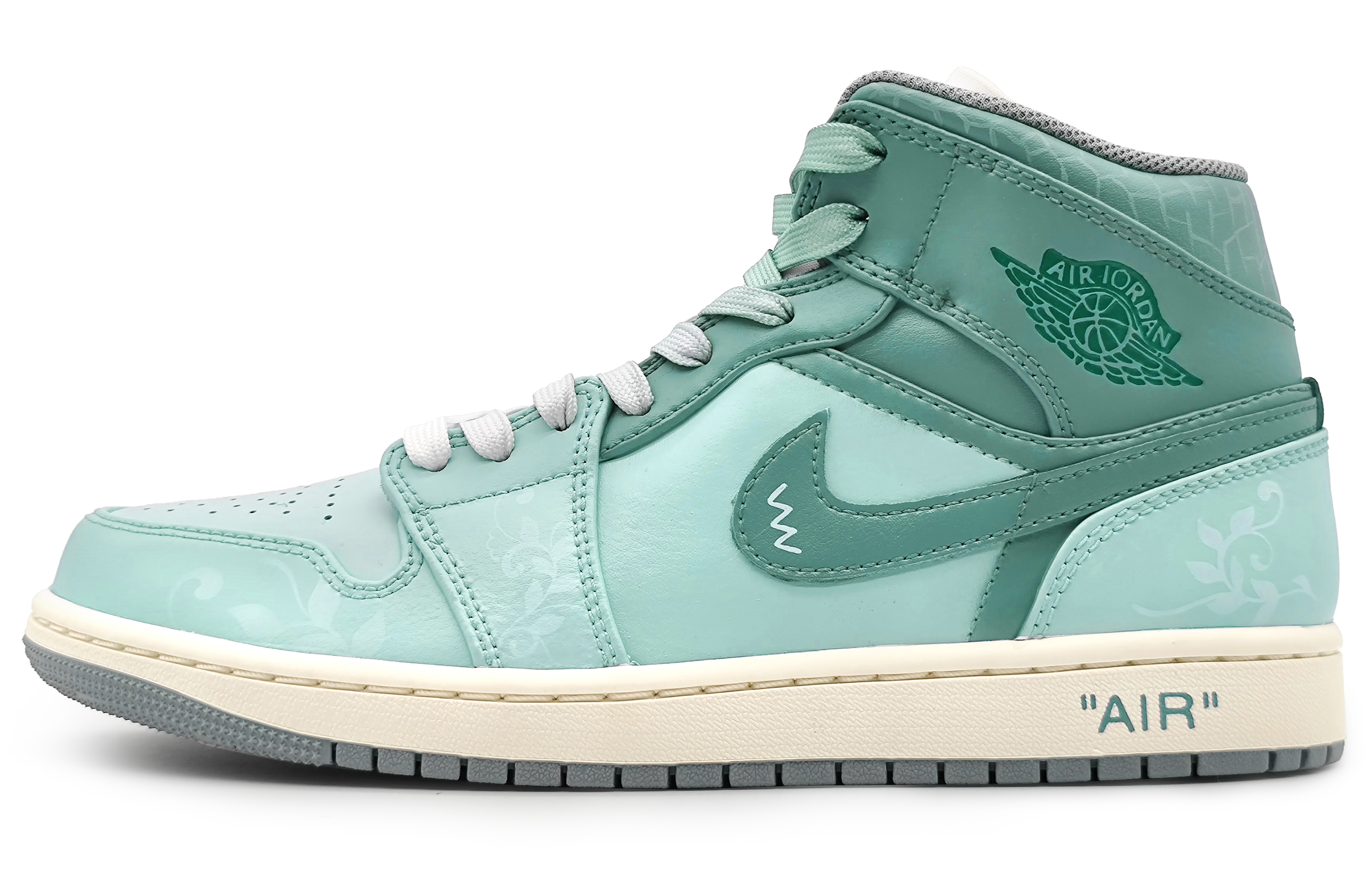 [Custom Shoes] Air Jordan 1 Mid 'Washed Cyan'