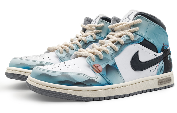 Lookbook カスタムAJ1ミッド「水墨グリーン」 554724-135(Team16-男款侠客江湖青)