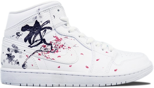 Jordan 1 Mid Personalizadas Blanco/Negro/Ciruela 554724-130(TEAM64-男款梅花国风) Order Jordan 1 Mid Personalizadas Blanco/Negro/Ciruela 554724-130(TEAM64-男款梅花国风)