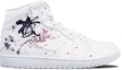 Order 【定製球鞋】 Jordan Air Jordan 1 中筒 墨彩國風 手繪水墨 梅花 復古籃球鞋 男款 白黑