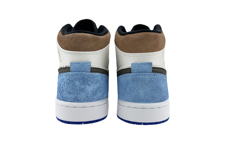 Purchase [Sepatu Custom] Air Jordan 1 Mid 'Putih Biru Hitam Vibe' 852542-102(Team叁-男款AJ机能QD)