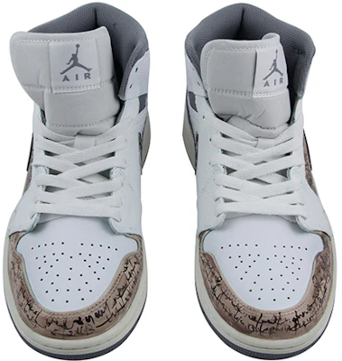 【カスタムシューズ】Air Jordan 1 Mid「ホワイトブラウンスケッチ油絵」 554724-135(Team39-AMY14素描图) Shop 【カスタムシューズ】Air Jordan 1 Mid「ホワイトブラウンスケッチ油絵」 554724-135(Team39-AMY14素描图)