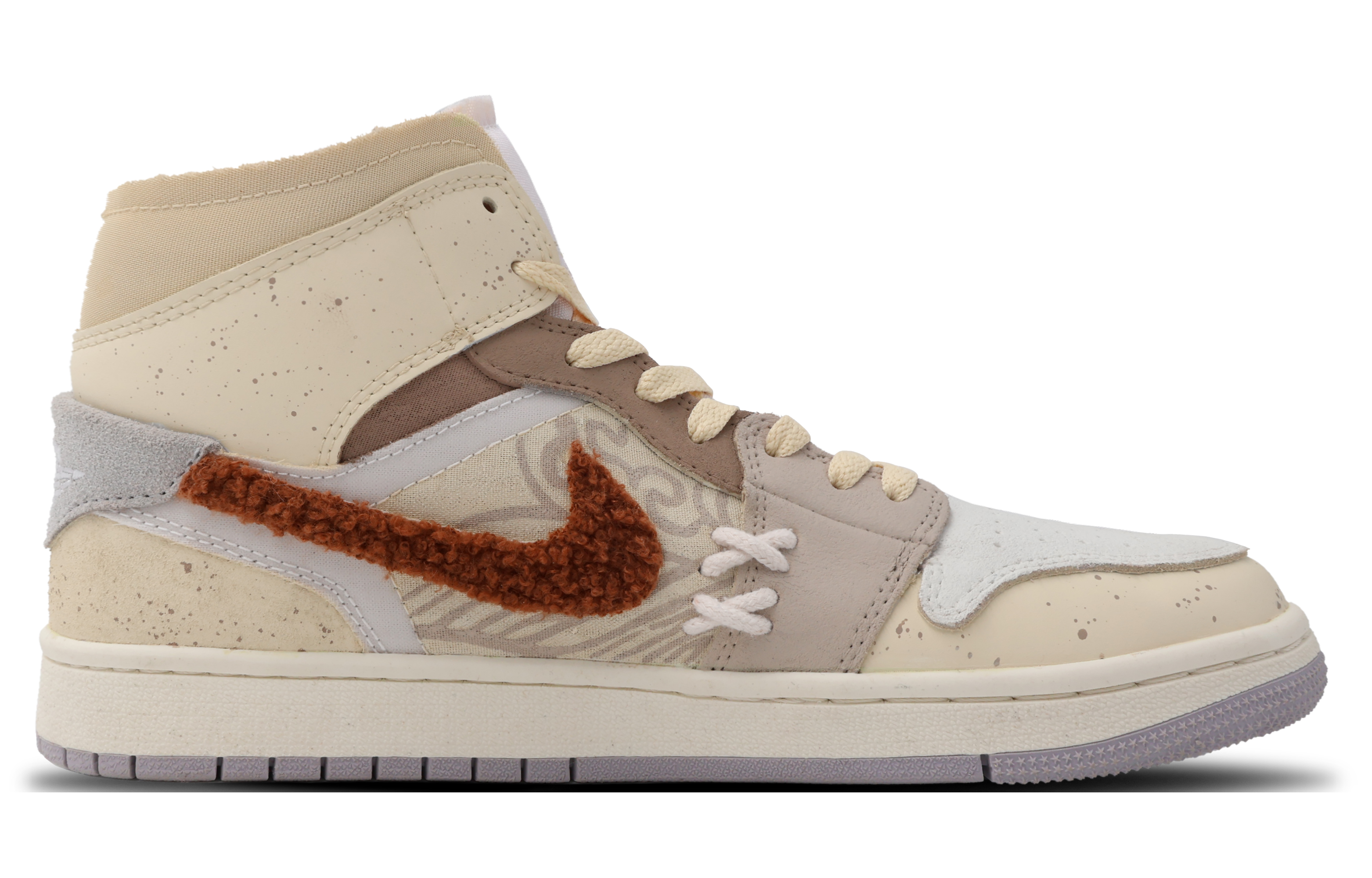 Order [Sepatu Kustom] Air Jordan 1 Mid 'Putih Kopi' DM9652-100(Team53-男款椿颂禾意)