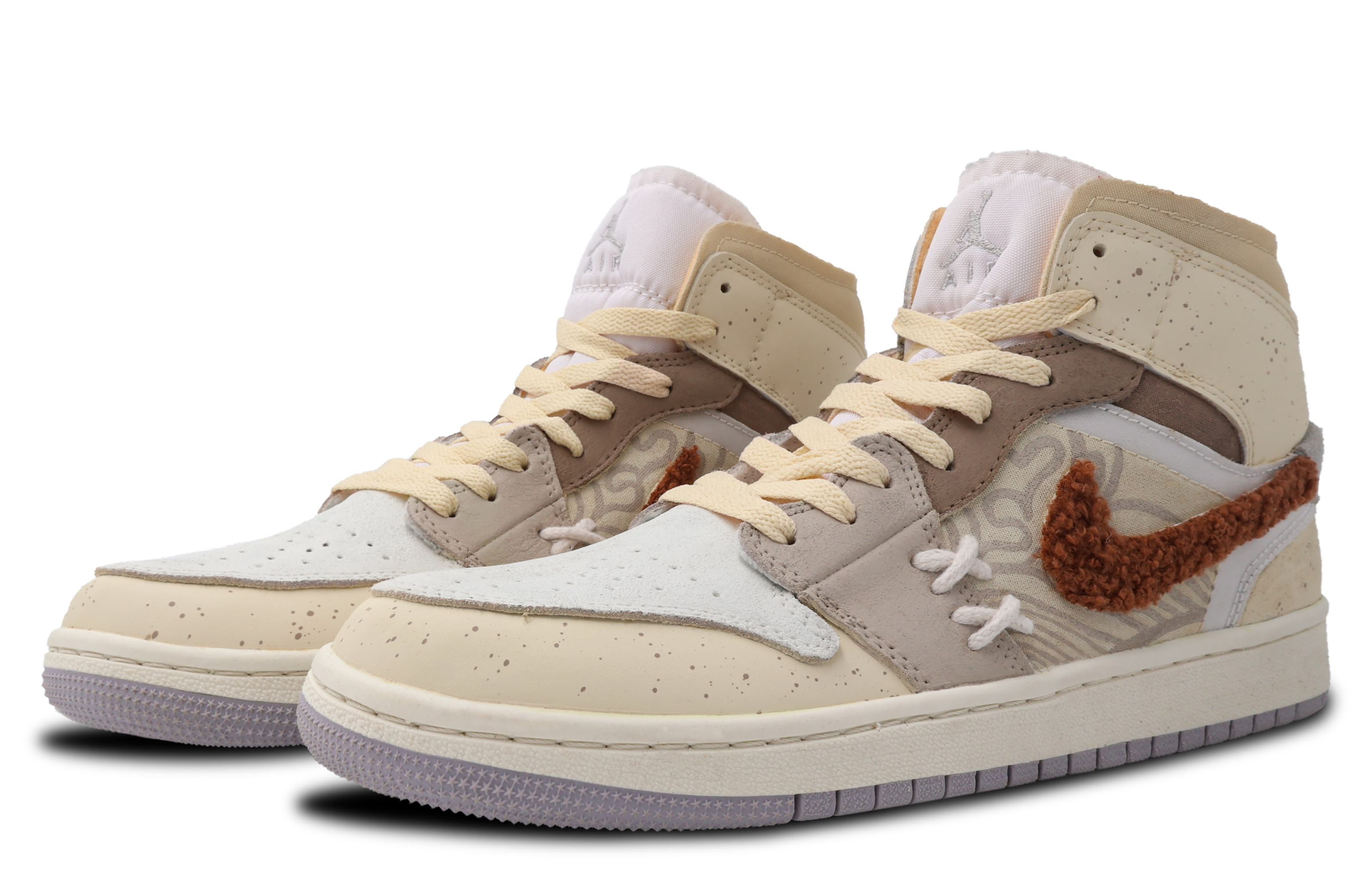 Lookbook [Sepatu Kustom] Air Jordan 1 Mid 'Putih Kopi' DM9652-100(Team53-男款椿颂禾意)