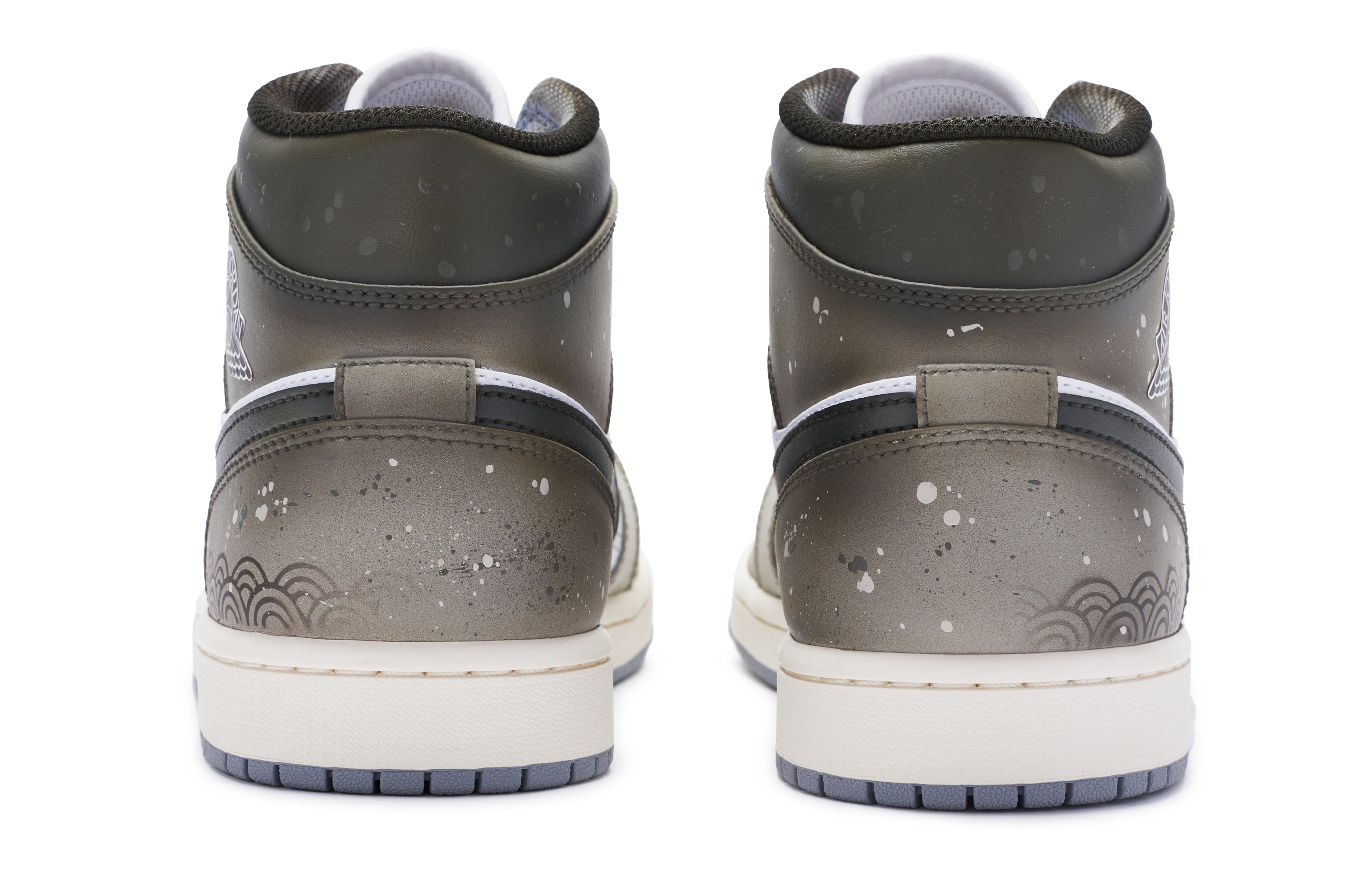 Purchase [Sepatu Kustom] Air Jordan 1 Mid 'Putih Embun' 554724-135(TeamR-男款白露白棕黑S-BOX)