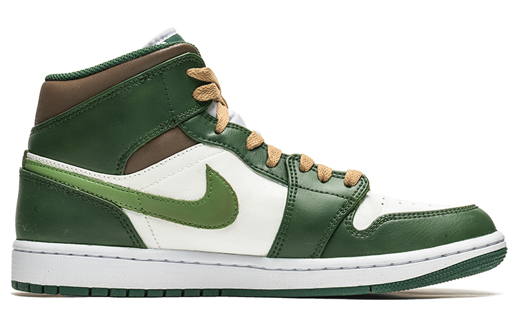 Order 에어 조던 1 미드 '화이트 그린 그래피티' 커스텀 554724-371(Team22-男款涂鸦白绿A-BOX)