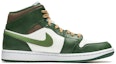 Order 에어 조던 1 미드 '화이트 그린 그래피티' 커스텀 554724-371(Team22-男款涂鸦白绿A-BOX)
