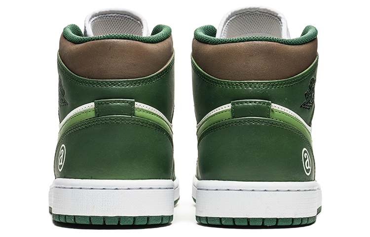 Shop 에어 조던 1 미드 '화이트 그린 그래피티' 커스텀 554724-371(Team22-男款涂鸦白绿A-BOX)